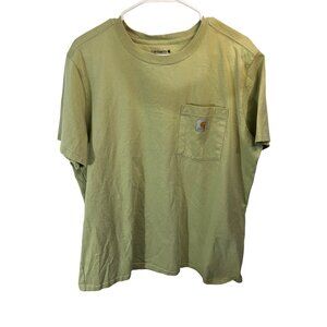 Carhartt Loose Fit Short Sleeve T-Shirt XL Green With Pocket Mens Workwear Casua
